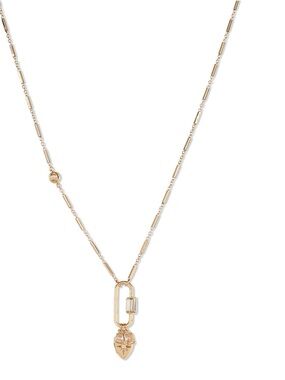 NWT On 34th Gold-Tone Crystal Star Multi-Charm Pendant Necklace 28" + 3" extende